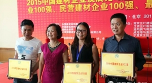 热烈祝贺湖北雨晴荣获“2015中国建材企业500强”